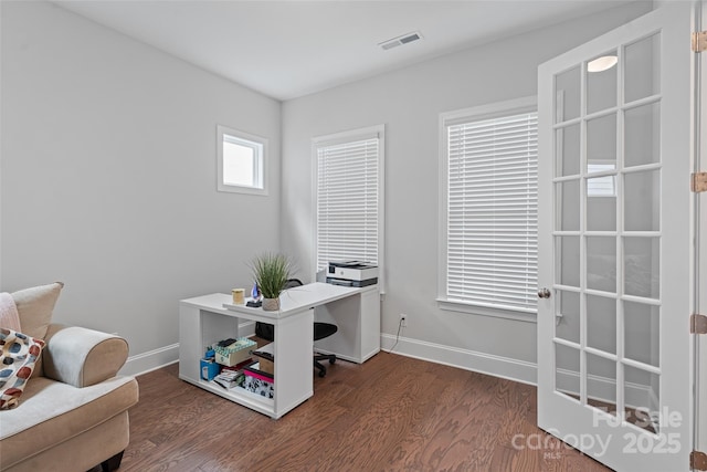 1390 Cedardale Ln, Denver, NC 28037 - office with baseboards and dark wood-style floors