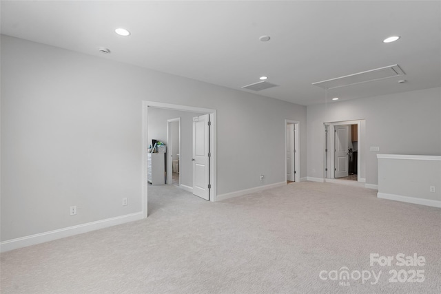 1390 Cedardale Ln, Denver, NC 28037 - unfurnished room featuring attic access, recessed lighting, light carpet, and baseboards