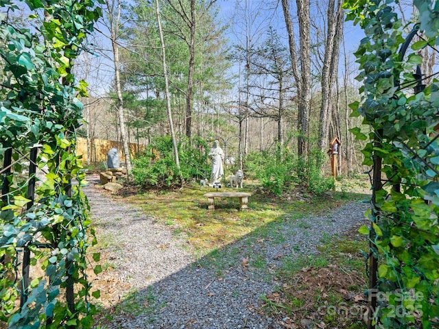 view of yard featuring fence