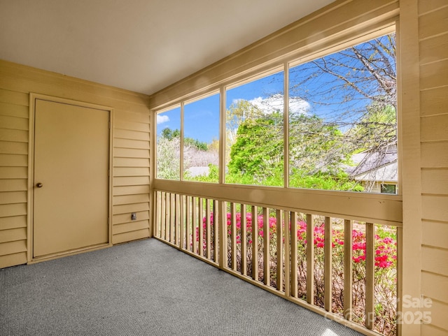 view of unfurnished sunroom