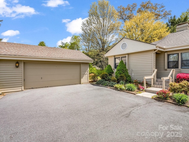 exterior space featuring a garage
