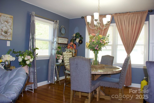 920 Squirrel Hill Rd, Charlotte, NC 28213 - dining space featuring a chandelier and wood finished floors