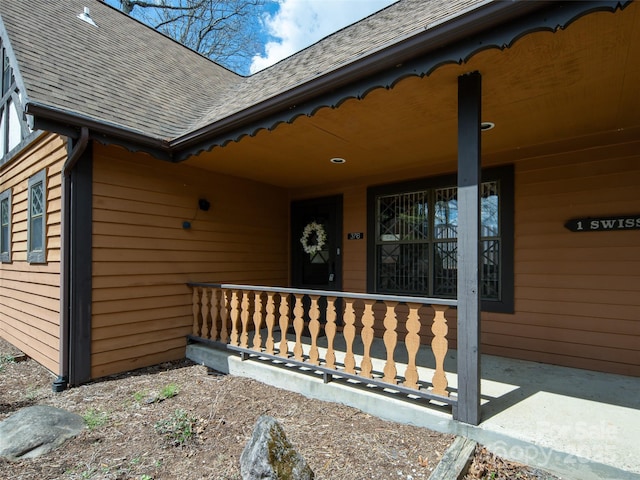 376 Overlook Dr Unit 1, Burnsville, NC 28714 - property entrance featuring roof with shingles and covered porch