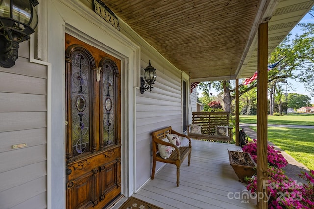 deck with covered porch