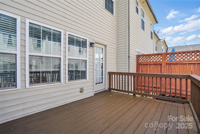 wooden deck with fence