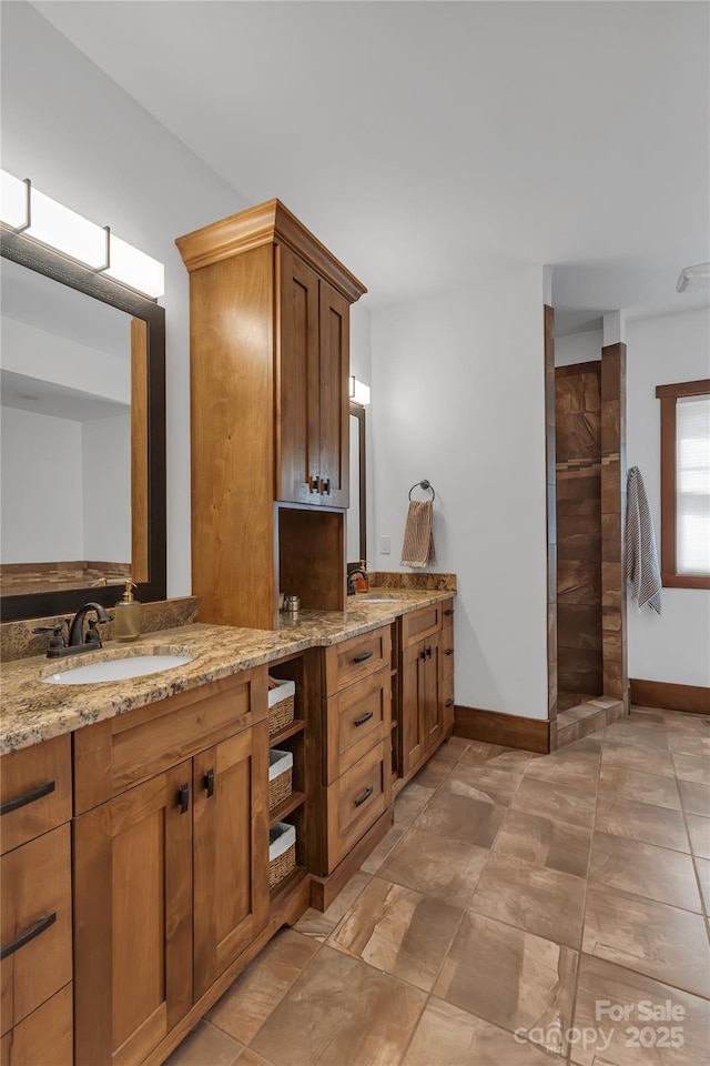 334 Willow Top Ln, Lake Lure, NC 28746 - full bathroom featuring vanity and a walk in shower