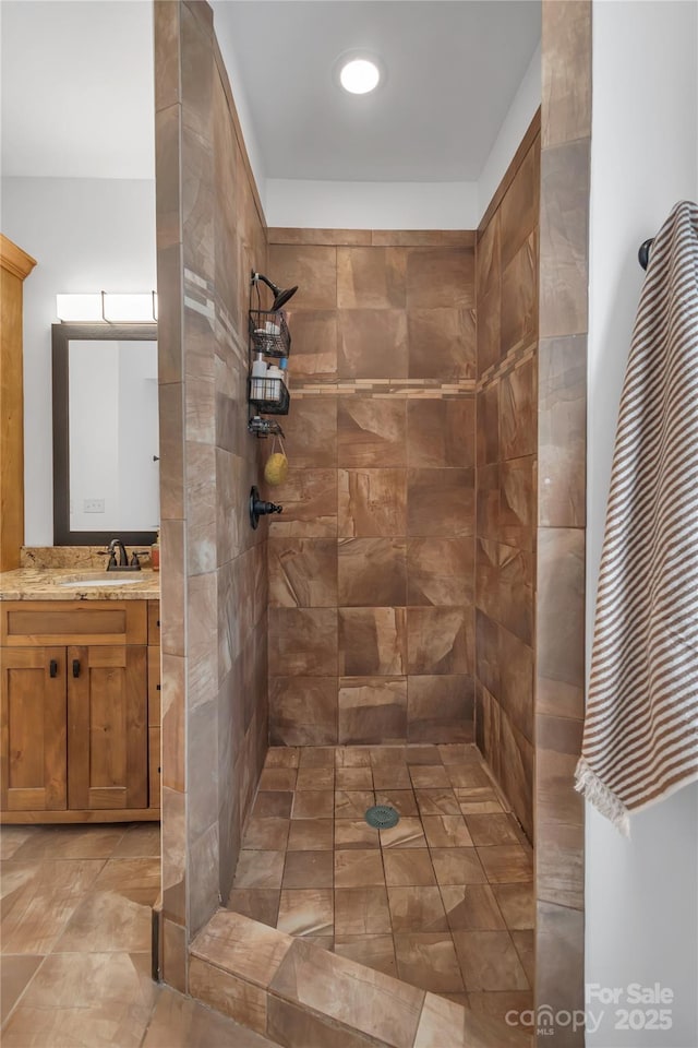 334 Willow Top Ln, Lake Lure, NC 28746 - bathroom featuring a walk in shower and vanity