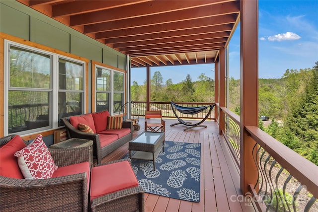 334 Willow Top Ln, Lake Lure, NC 28746 - deck with outdoor lounge area