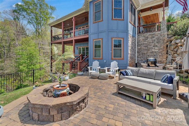 334 Willow Top Ln, Lake Lure, NC 28746 - patio / terrace with a patio, an outdoor hangout area, and area for grilling