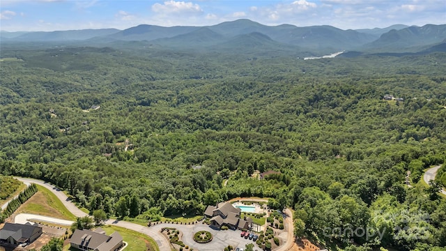 334 Willow Top Ln, Lake Lure, NC 28746 - drone / aerial view of a heavily wooded area and a mountain backdrop