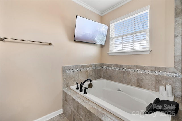 2262 Galloway Ln SW, Concord, NC 28025 - full bath with a bath, crown molding, and baseboards