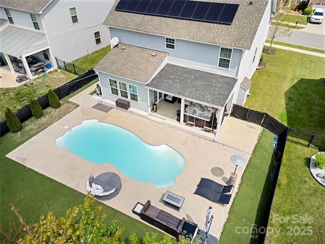 2262 Galloway Ln SW, Concord, NC 28025 - view of swimming pool with a fenced backyard, a patio area, a fenced in pool, and a lawn