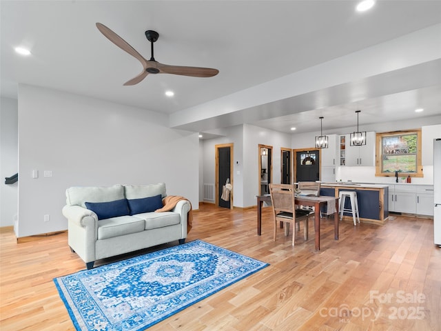 282 County Rd, Waynesville, NC 28785 - living room with light wood-type flooring and recessed lighting