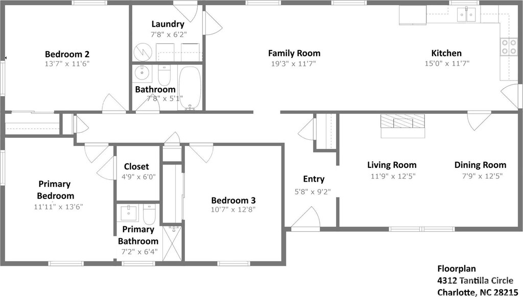 4312 Tantilla Cir, Charlotte, NC 28215 - floor plan