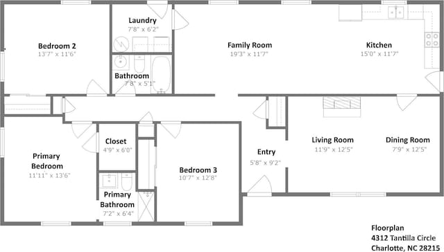 4312 Tantilla Cir, Charlotte, NC 28215 - floor plan