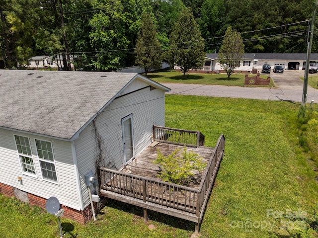 809 1st St E, Ahoskie, NC 27910 - view of green lawn featuring a wooden deck
