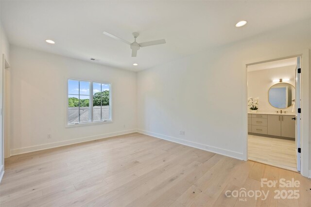 3473 Willow Oak Rd, Charlotte, NC 28209 - unfurnished bedroom with recessed lighting, baseboards, and light wood finished floors