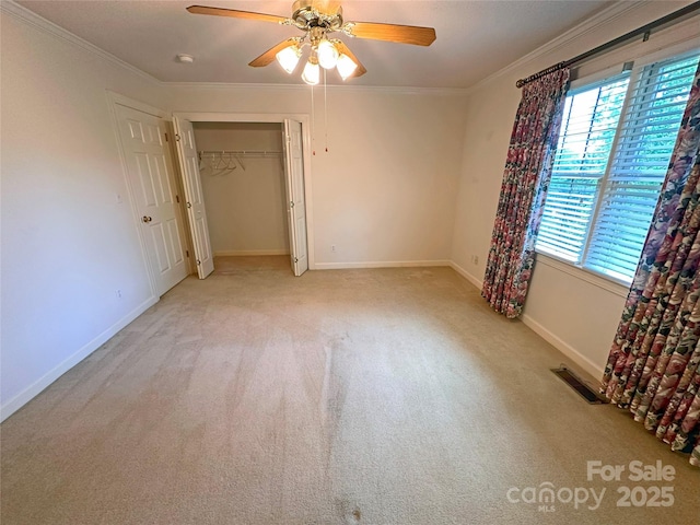 904 3rd Street Pl NE, Conover, NC 28613 - unfurnished bedroom with carpet flooring, visible vents, multiple windows, and ornamental molding