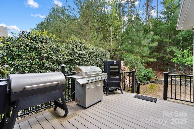 16532 Flintrock Falls Ln, Charlotte, NC 28278 - wooden deck featuring a grill