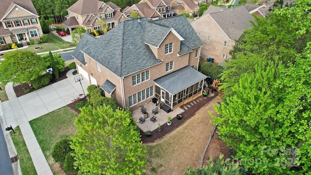 16532 Flintrock Falls Ln, Charlotte, NC 28278 - birds eye view of property featuring a residential view