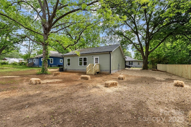 508 Clegg St, Shelby, NC 28150 - back of property featuring central AC unit and fence