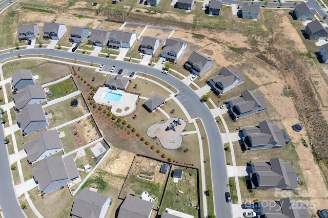 drone / aerial view with a residential view