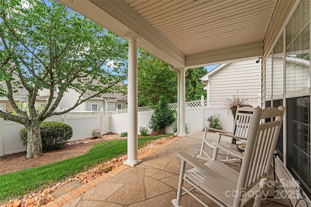 view of patio with a fenced backyard