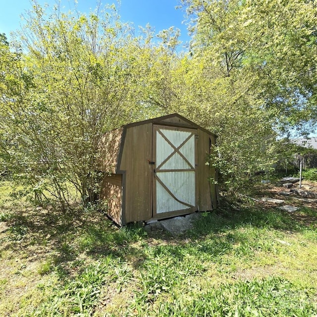 view of shed