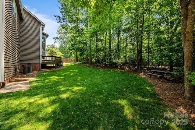 9000 Stourbridge Dr, Huntersville, NC 28078 - view of yard featuring central AC and a deck