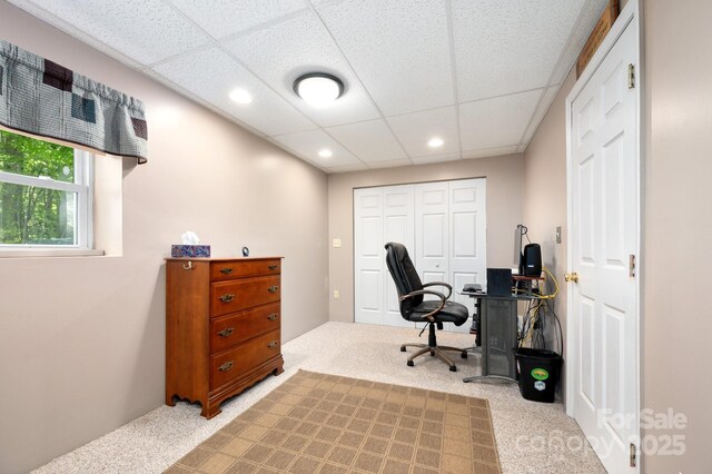 15 Heather Ln, Fairview, NC 28730 - carpeted office space with recessed lighting and a drop ceiling