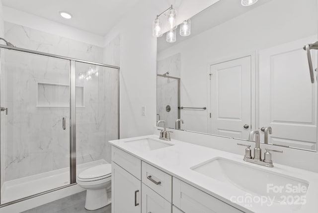 184 Cherry Springs Ln Unit 1-B, Asheville, NC 28804 - full bath with a sink, a marble finish shower, and toilet