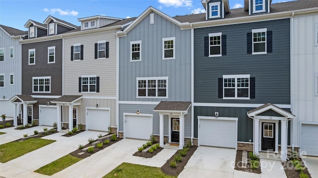 184 Cherry Springs Ln Unit 1-B, Asheville, NC 28804 - multi unit property featuring board and batten siding, stone siding, driveway, and an attached garage