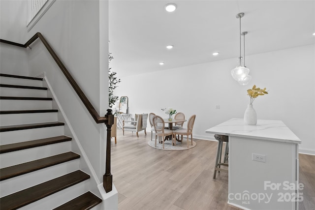 184 Cherry Springs Ln Unit 1-B, Asheville, NC 28804 - stairs with recessed lighting and wood finished floors