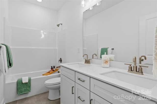 184 Cherry Springs Ln Unit 1-B, Asheville, NC 28804 - bathroom featuring double vanity, shower / bath combination, and tile patterned floors