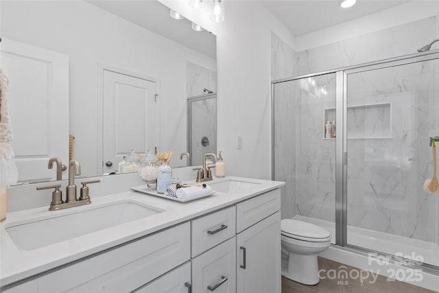 184 Cherry Springs Ln Unit 1-B, Asheville, NC 28804 - full bath with double vanity and a marble finish shower