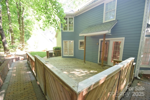 4704 Beech Crest Pl, Charlotte, NC 28269 - rear view of property with french doors and a wooden deck