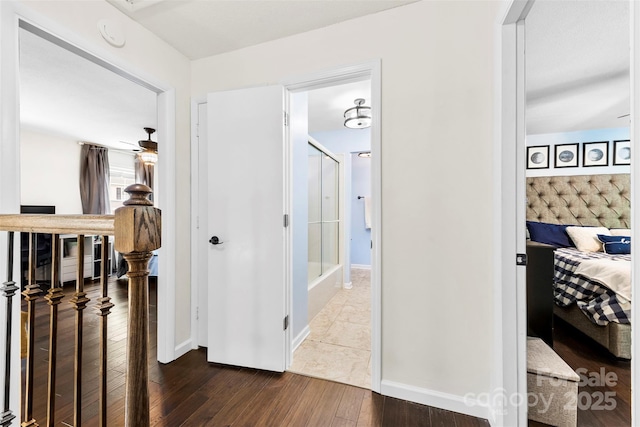 4605 Hedgemore Dr Unit I, Charlotte, NC 28209 - hall featuring wood finished floors and baseboards