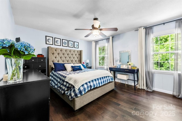 4605 Hedgemore Dr Unit I, Charlotte, NC 28209 - bedroom featuring wood finished floors, baseboards, and ceiling fan