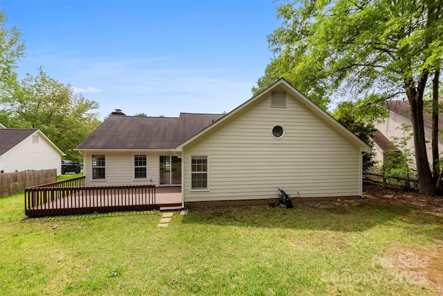 13324 Kintyre Ct, Matthews, NC 28105 - rear view of property featuring a chimney and a deck