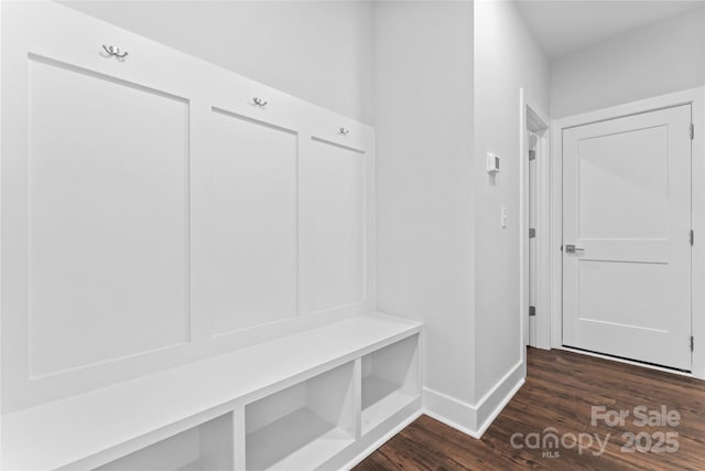 714 Falling Oak Aly Unit 18, Huntersville, NC 28078 - mudroom with baseboards and dark wood-style flooring