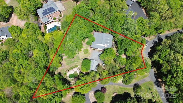 729 Lochaven Rd, Waxhaw, NC 28173 - aerial view of property and surrounding area featuring property parcel outlined