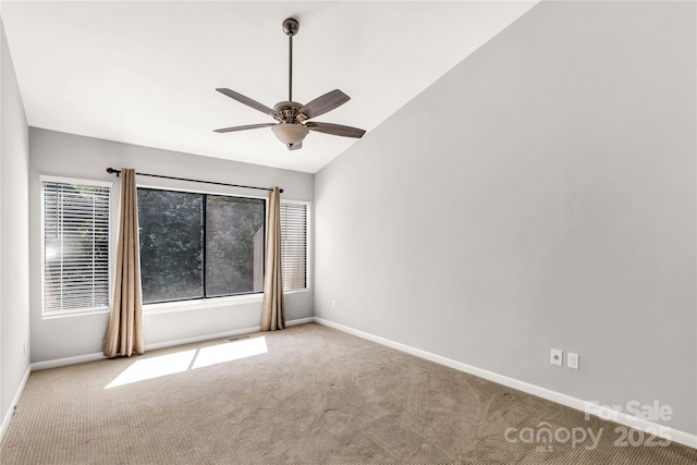 194 Riverview Ter, Clover, SC 29710 - spare room featuring carpet floors, ceiling fan, and lofted ceiling