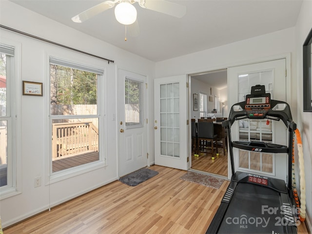 164 Allen Paul Dr, Hendersonville, NC 28791 - interior space featuring light wood-type flooring and ceiling fan