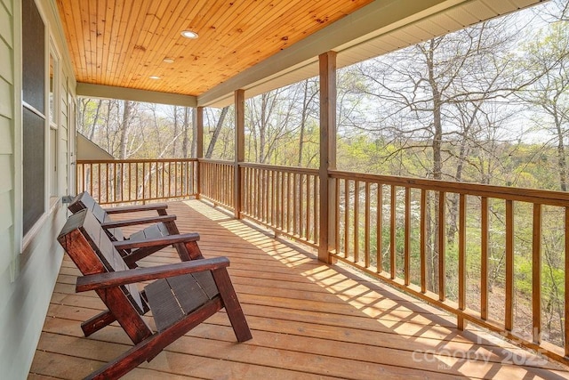 deck with covered porch