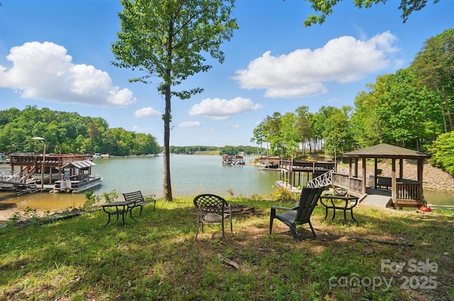 2501 Mt Isle Harbor Dr, Charlotte, NC 28214 - view of yard with a gazebo and a water view