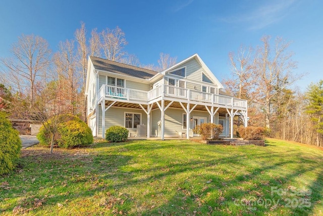 61 Buckle Rdg, Weaverville, NC 28787 - rear view of house with a yard and a wooden deck