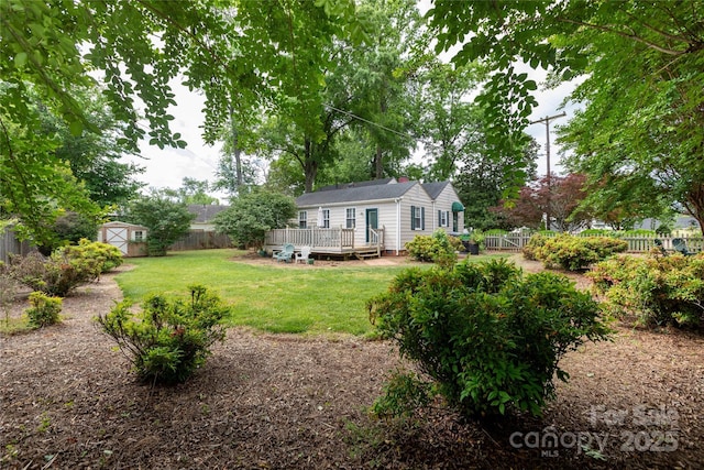 539 Marsh Rd, Charlotte, NC 28209 - fenced backyard featuring a storage shed and a deck