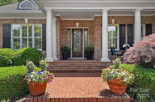 17040 Jetton Rd, Cornelius, NC 28031 - entrance to property with a porch and brick siding