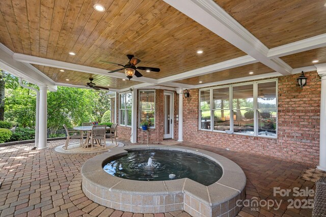 17040 Jetton Rd, Cornelius, NC 28031 - view of patio with ceiling fan and outdoor dining space