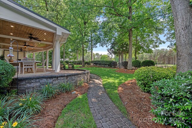 17040 Jetton Rd, Cornelius, NC 28031 - view of yard with ceiling fan